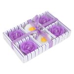 KSI Lotus Flower Shape Water Sensor Floating Glitter Wax Candles Home Decoration Diya (Pack of 6) (Purple)