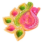 KSI Handcrafted Terracotta Earthen Clay Akhand Diwali Diya | Diya for Dipawali Pooja | Puja Big Diya | Handmade Earthen Clay Big Size Diya for Laxmi Poojan 5 in 1 Diya