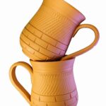 KSI Handcrafted Mitti Clay Cup, Mug, Natural Handmade Earthen Clay Kulhad, Kullar, Chai ke Cup Set of 2 (Long Cup)