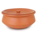 KSI Earthenware Indian Desi Clay Curd Pot Dahi Handi Self Cooling Terracotta Clay Curd Pot Earthenware Pot for Storage (1.75 L)