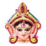 KSI Handmade Terracotta Clay Wall Hanging Nazar Battu Evil Eye Protector & God Figurines Sculptures for Home Entrance Office Temple and Shop (Durga Maa) W16 x H19