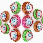 KSI 12 Pieces Eco Friendly Multicolor Wax Diyas for Diwali or Navratri (Durga) Puja | Home or Office Decoration by Handmade Mitti ke Designer & Colorful Diyas which represent our Indian Culture (No any Oil/Ghee required) Candle  (Multicolor, Pack of 12)