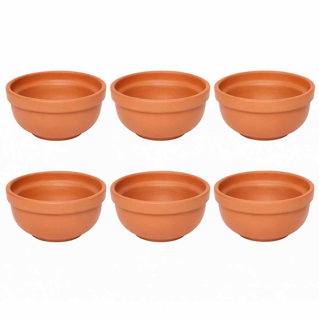 ChatGPT-Image-Dec-22-2025-03_07_40-PM.png KSI Clay Bowls for Kitchen & Restaurant Terracotta Handmade Clay Bowl for Soup, Dal, Kadhi, Curry set 6 - Image 1