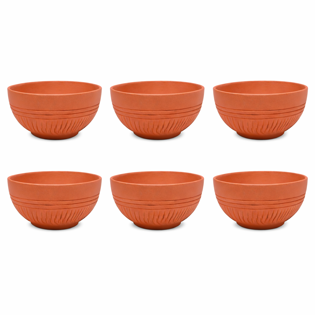 ChatGPT-Image-Jan-7-2026-05_06_44-PM.png KSI Terracotta Bowl Set 6 |Handmade Clay Bowls | Eco-Friendly, Non-Toxic & Biodegradable | Retains Heat & Enhances Taste | Ideal for Indian Dining & Serveware - Image 1