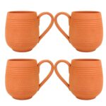 KSI Handcrafted Mitti Clay Tea Cups Coffee Mug Handmade Earthen Clay Tea Cup Set Chai ke Cup (Coffee Mug Set of 4)