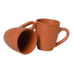 KSI Organic Clay Coffee Mug – Natural Terracotta Coffee & Tea Cup pack of 2
