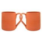 KSI Handcrafted Mitti ke Cup Coffee Mug Handmade Earthen Clay Coffee Mugs Traditional Design Tea Cups Set of 2 (Coffee Mug Flat) 225 ml Each