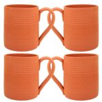 KSI Handcrafted Mitti Clay Cup Coffee Mug Handmade Earthen Clay Designer Mugs for Tea and Coffee (Tea/Coffee Mug Set of 4)