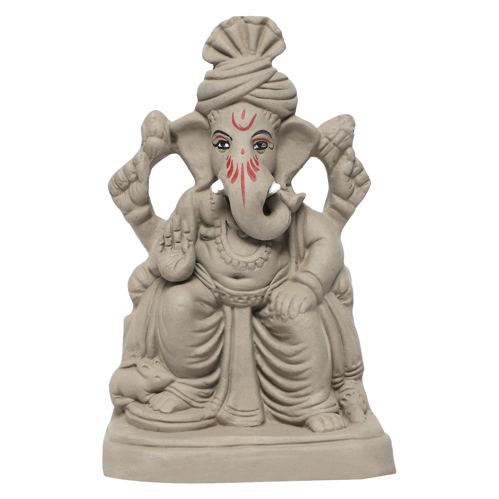 G-LB-1.jpg KSI ECO-Friendly Handcrafted Religious Idol Ganesha/Ganesh/Ganpati Visarjan Mitti wale Ganesh - Image 1