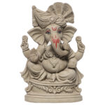 KSI ECO-Friendly Handcrafted Religious Idol Ganesha/Ganesh Ganpati Visarjan Mitti wale Ganesh Statue
