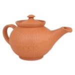 KSI Terracotta Handmade Tea Kettle with Lid Made of Clay for Kitchen Clay Tea Pot Kettle Chai ki Ketli 750 ML, 15 cm (H) x 23 cm (L) x 18 cm (W)