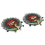 KSI Shubh Labh Wall hanging Showpiece Terracotta Handmade Door Hanging Wall Hanging Sculptures for Home Decor Artifacts for Door Office & Temple