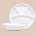 KSI 12 inch Compartment Disposal Plates Biodegradable Eco Friendly Plates for Eating and Serving Disposal Plates for Dinner Birthday Party