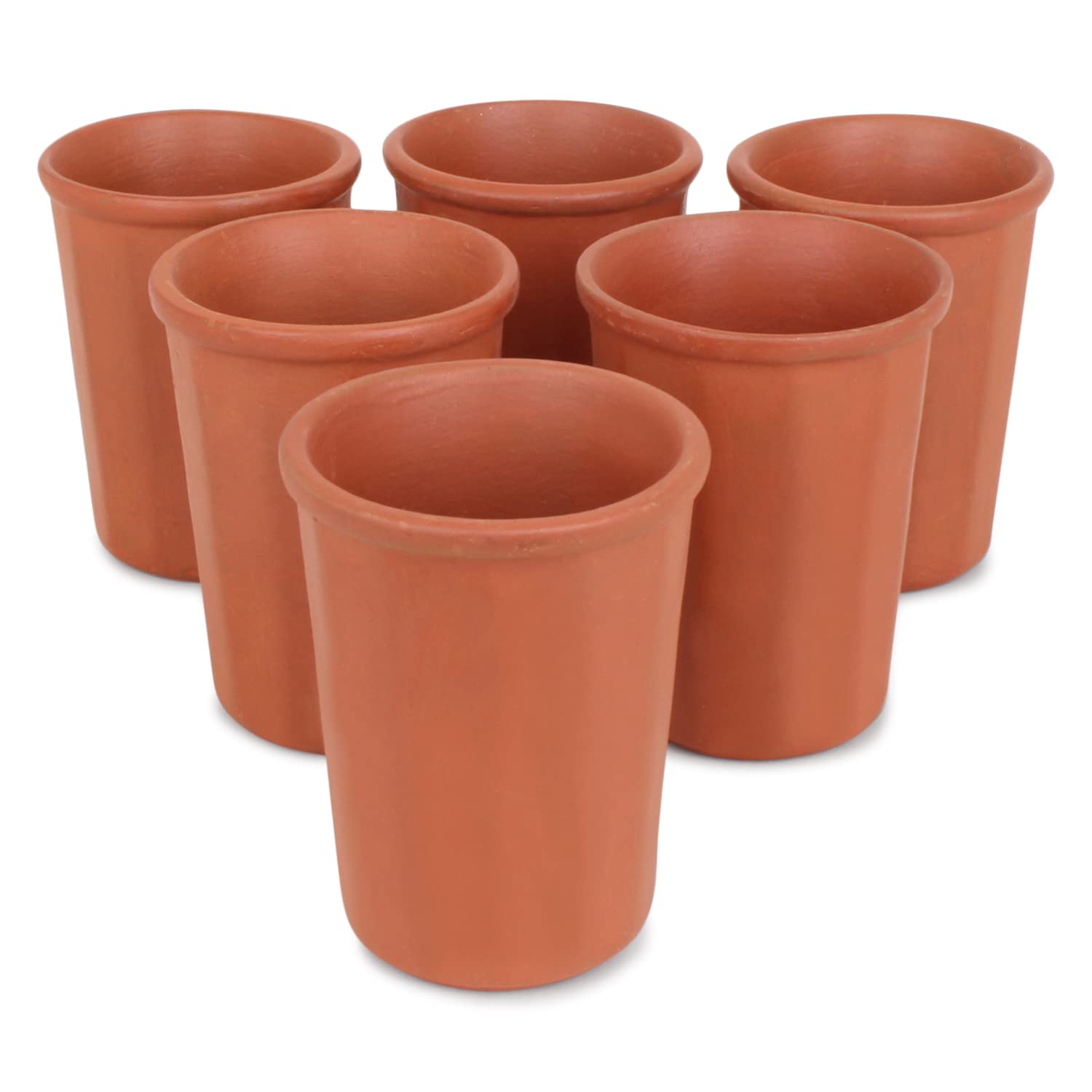 WATER-GLASS-1.jpg KSI Handcrafted Mitti Clay Water Glass Coffee Mug Handmade Earthen Clay Tea Glass Chai ke Cup (Tea Glass Set of 6) - Image 1