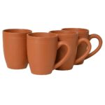 KSI Handcrafted Clay Coffee Mug – Premium Terracotta Cup for Authentic Flavor pack of 4