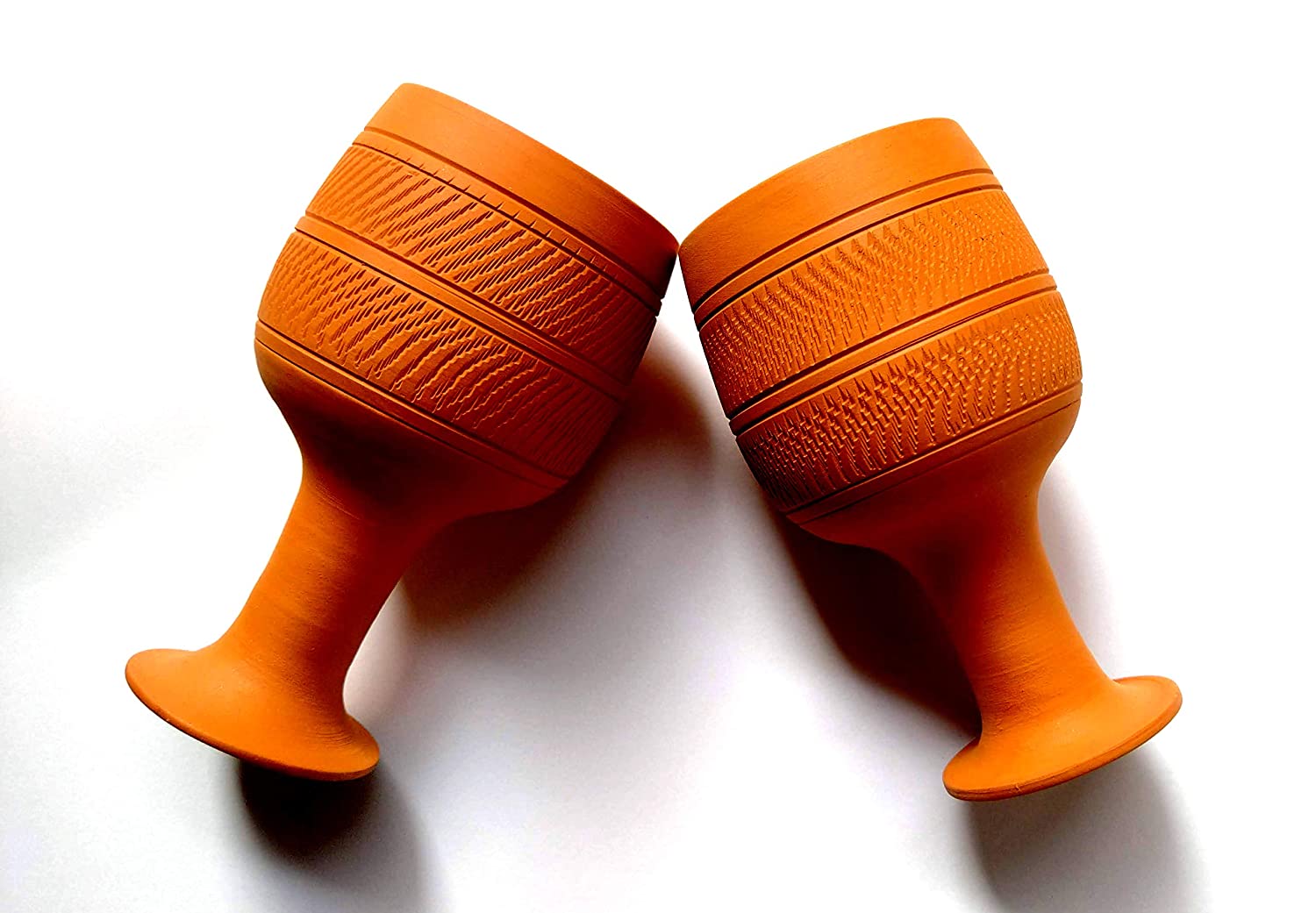 Wine-Glass-2.jpg KSI Pure Mitti Handmade Drinkware – Flavor-Enhancing Terracotta Mugs for Hot & Cold Drinks set of 2 - Image 1