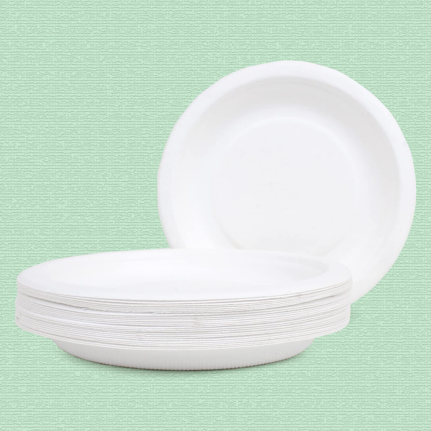 cp1.jpg KSI 6 inch Disposal Snacks Plates Biodegradable Eco Friendly Small Plates for Snacks and Tea Party Birthday Snacks Plate - Image 1