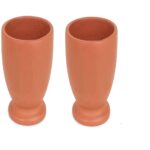 KSI Handcrafted Clay Water Glass Handmade Earthen Clay Drinking Glass (Glass Set of 2) (Big)