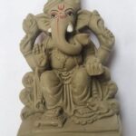 KSI Eco Friendly Ganesha Ganpati ( Lalbagh) for Visarjan | Kacchi Mitti | Easily Dissolve in Water 20 cm (Kacchi Mitti - 20cm Mushak Full Print) (Kacchi Mitti - 18 cm Mushak)