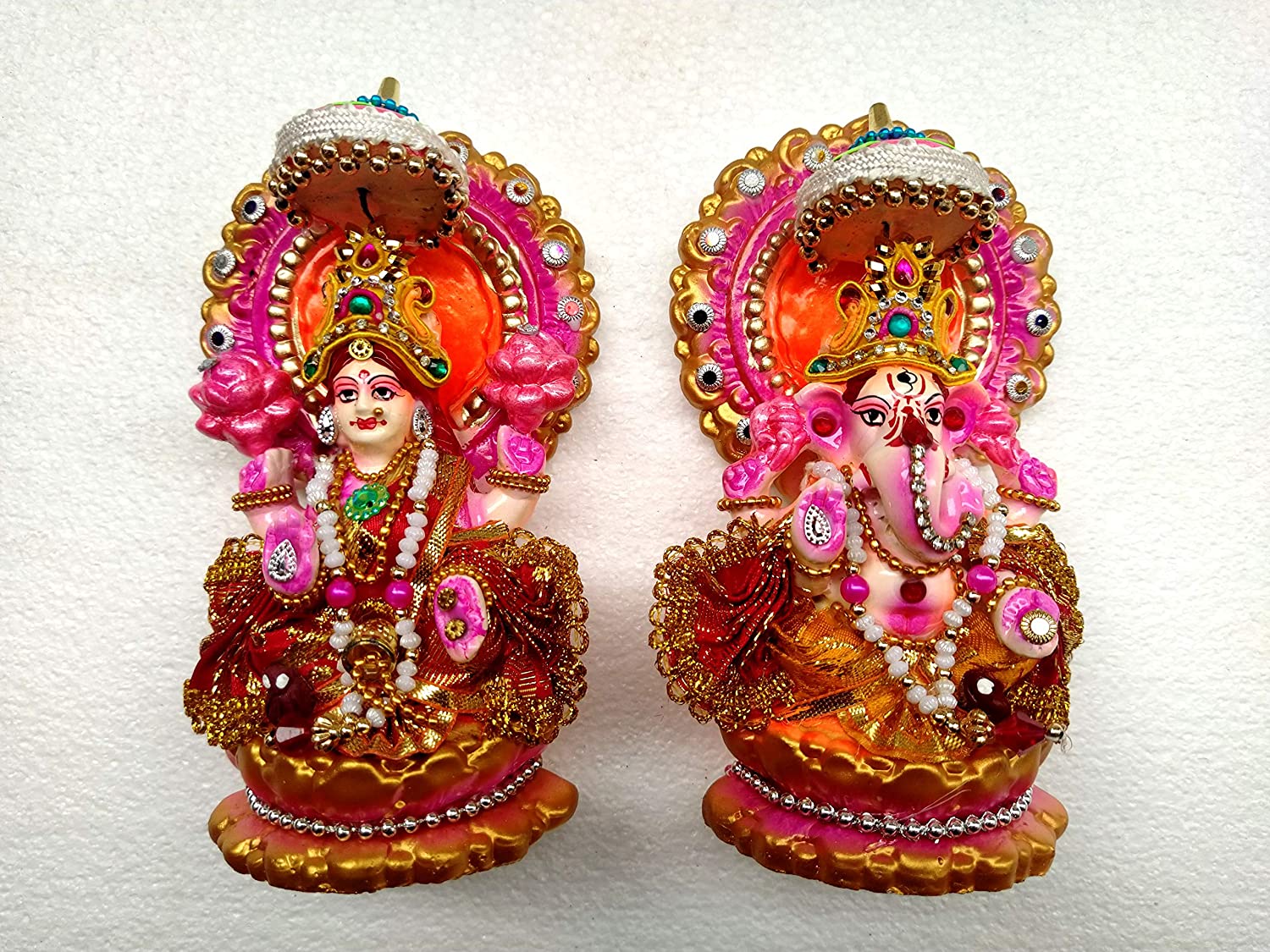 lg-fabric-1.jpg KSI Earthenware Mitti ke Laxmi Ganesh Idol Statue (Multicolour, 14 x 8.8 cm) - Image 1