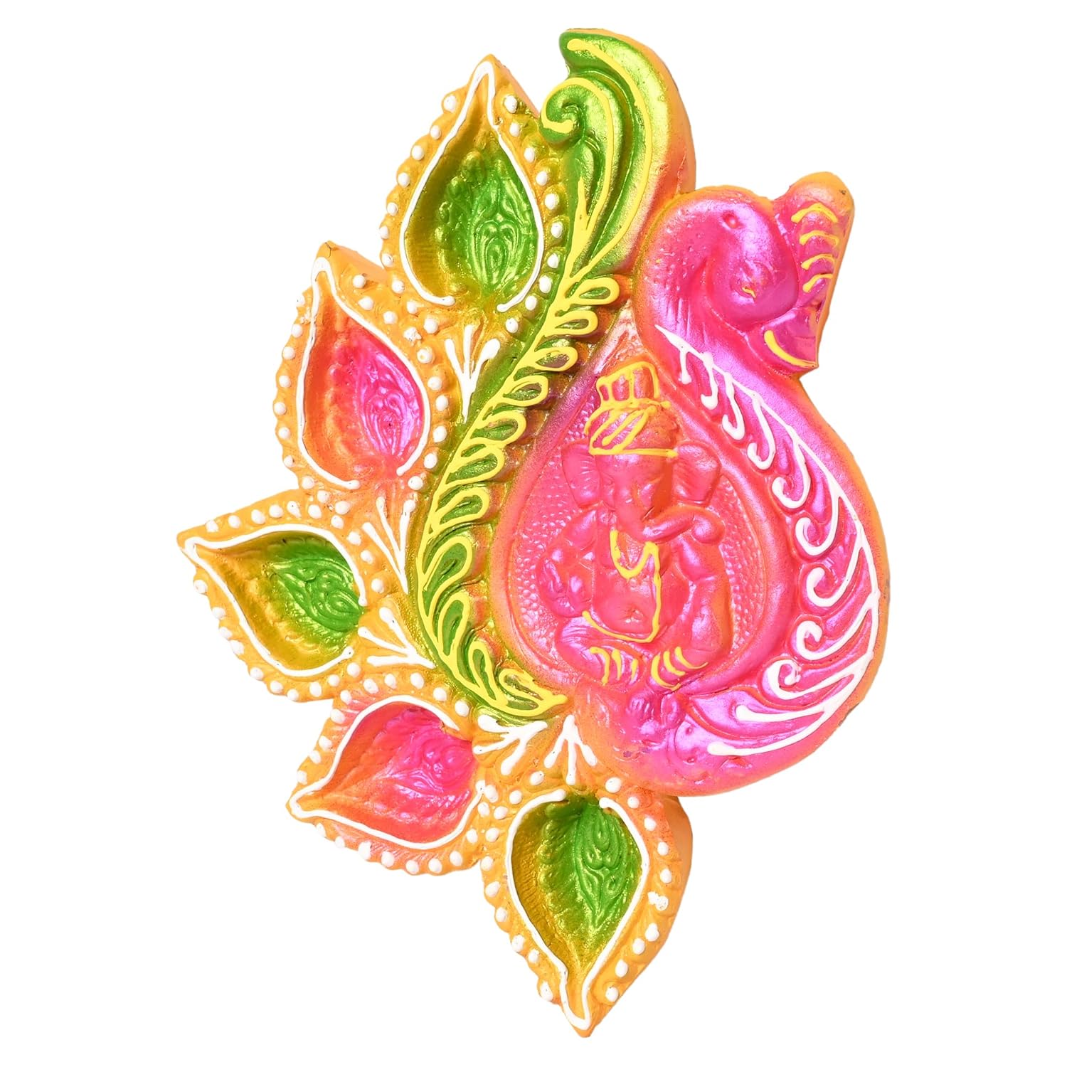 B0CK5S8TL6_LWDKAYPZAR_2025-12-02_1.jpg Handcrafted Terracotta Earthen Clay Akhand Diwali Diya Diya For Dipawali Pooja Puja Big Diya Handmade Earthen Clay Big Size Diya For Laxmi Poojan 5 In 1 Diya L16.5 X W1 X H20.5 - Image 1