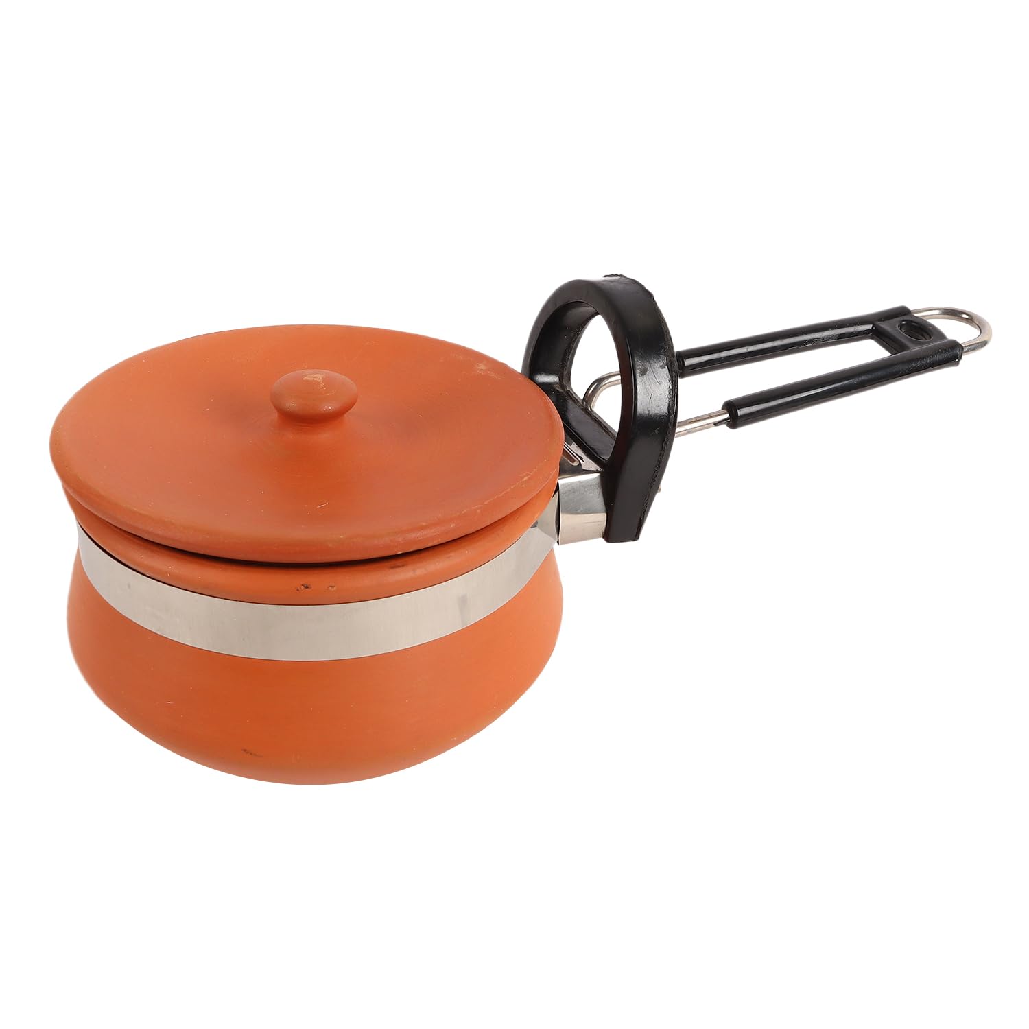 B0G44DJ6BV_ZY8EW7CU4Z_2025-12-02_1.jpg Handmade Clay Tadka Pan 700Ml Natural Mitti Frying Pan With Lid For Healthy, Flavorrich Cooking - Image 1