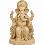 Eco-Friendly Ganesha Idol Ganpati Murti for Home Visarjan Water Soluble Ganesh Idol 7 Inches Ganesh Without Paint Handcrafted Natural Clay Biodegradable Ganesha Statue