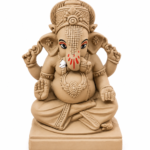 Handmade Ekdant Dagdusheth Ganesh Mukut Ganesh Idol | Natural Clay Ganesha Murti for Home Temple, Office & Pooja | Eco-Friendly Terracotta Statue | Ganesh Chaturthi Decoration & Gift | 5.75 Inch