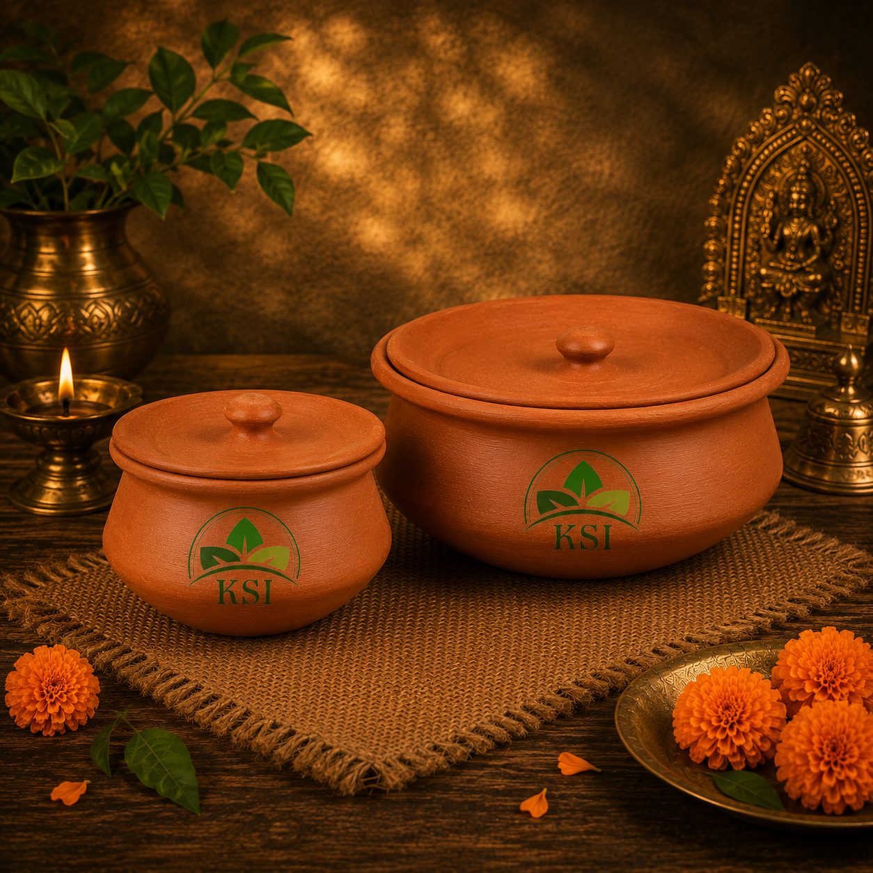 ldSfxt_T_4R2O4006N3_2026-06-26_1.png Unglazed Mud Clay Pot For Thick Curd Making Selfcooling Raw Clay Handi Natural Dahi Preserving Pot Traditional Indian Handcrafted Clay Pot For Curd Set Of 2 700Ml And 1.7L - Image 1